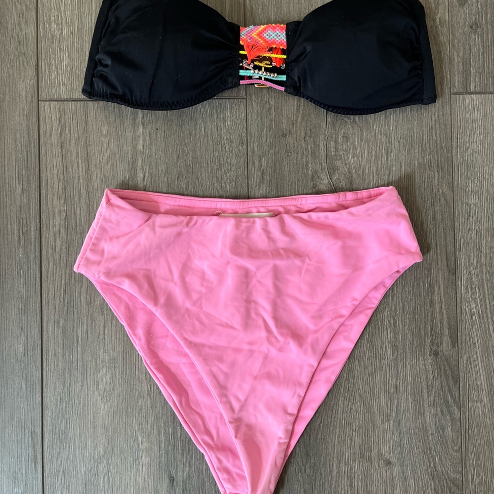 Black and Pink Women's Bikini Set